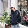 6931a199ccd8ab3d7af959e9 CELINE Triumph Arch Knit Hoodie - Classic Letter Design, Heavyweight 400g Fabric, Imported Matte Black Print