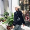 6931a199ccd8ab3d7af959eb CELINE Triumph Arch Knit Hoodie - Classic Letter Design, Heavyweight 400g Fabric, Imported Matte Black Print