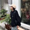 6931a199ccd8ab3d7af959ec CELINE Triumph Arch Knit Hoodie - Classic Letter Design, Heavyweight 400g Fabric, Imported Matte Black Print