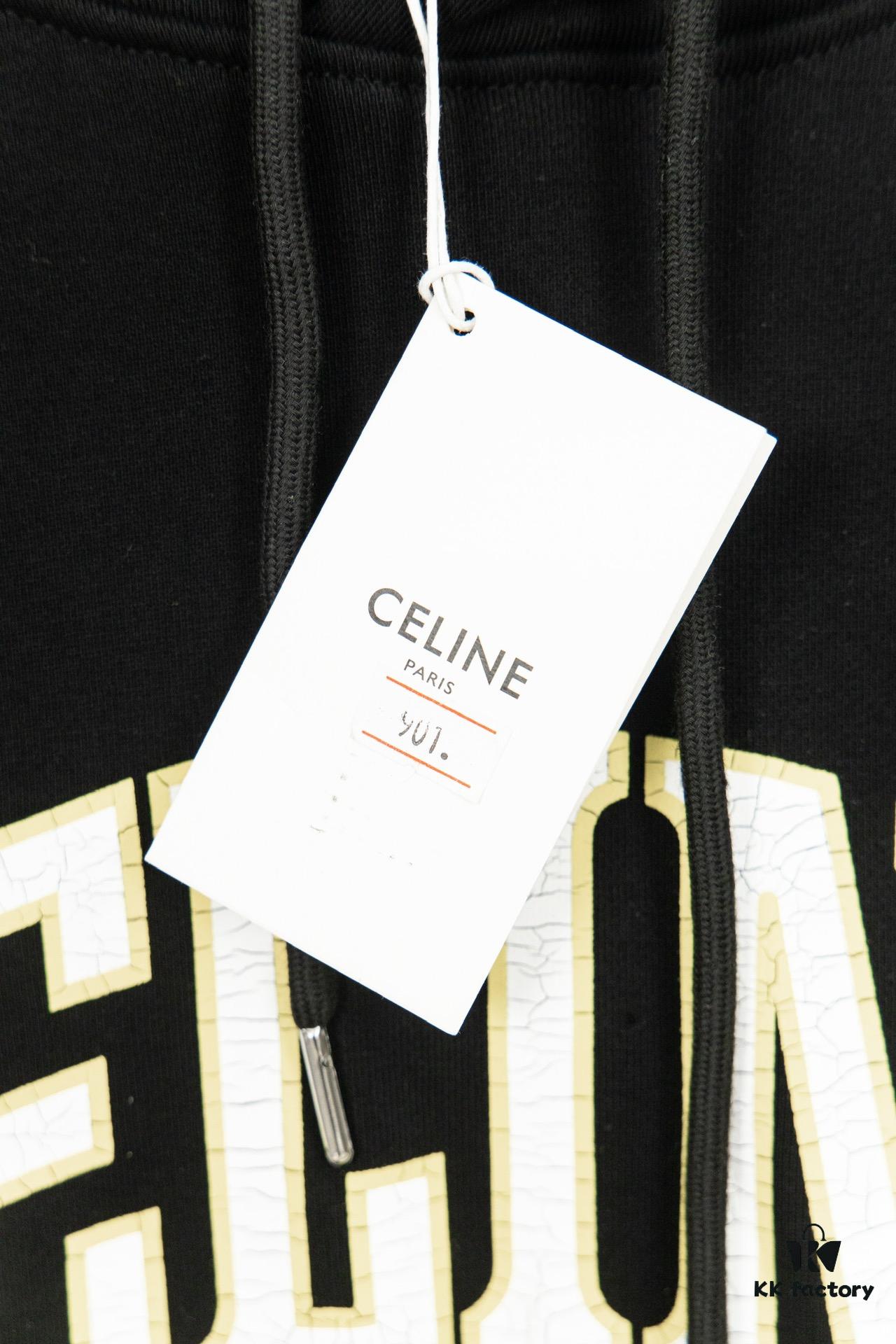 Celine Cracked Print Hoodie