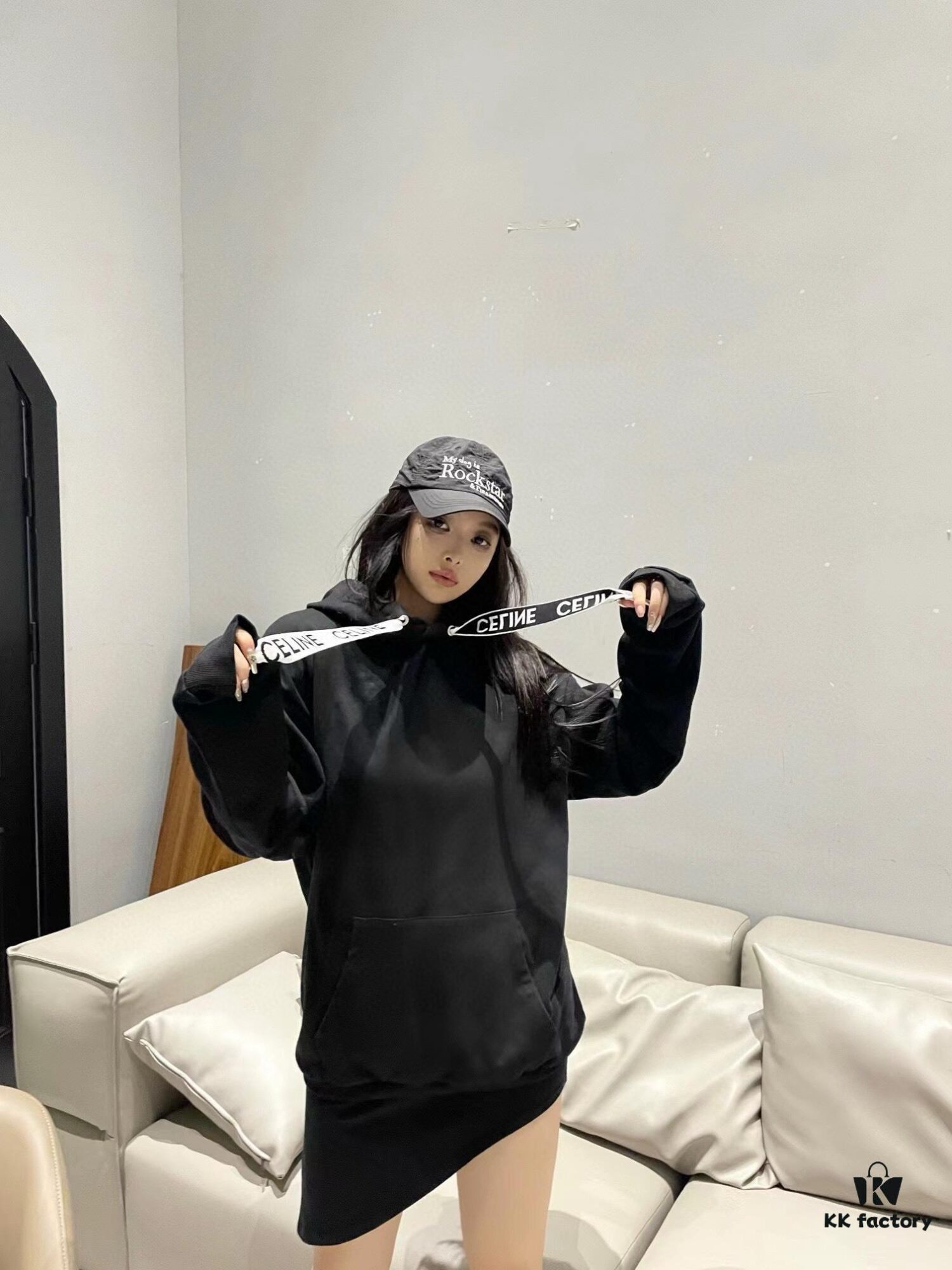 6931a19bccd8ab3d7af95a14 CELINE Letter Tape Drawstring Hoodie