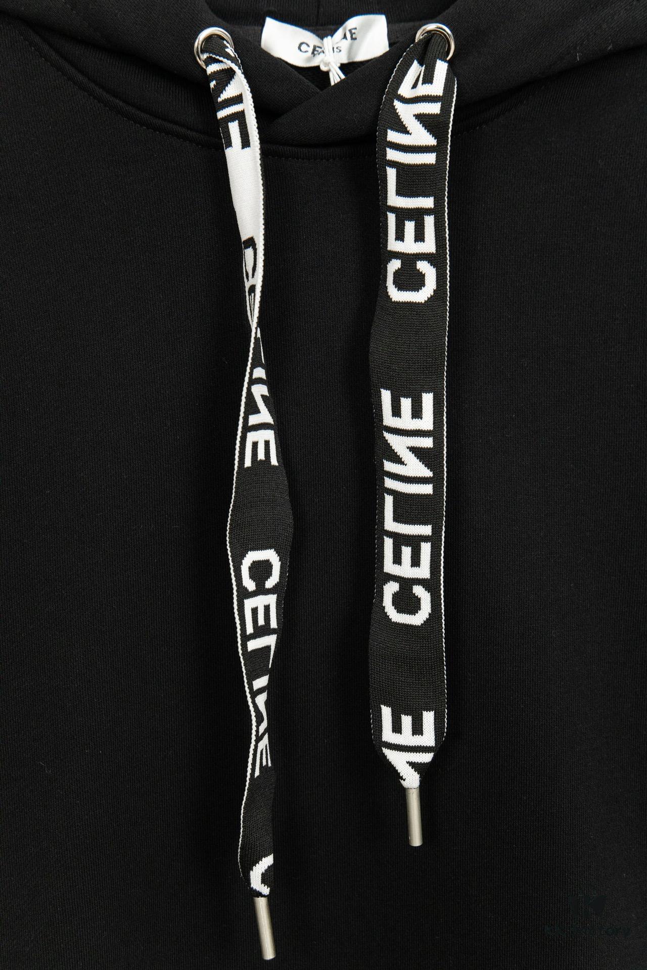 6931a19bccd8ab3d7af95a1d CELINE Letter Tape Drawstring Hoodie