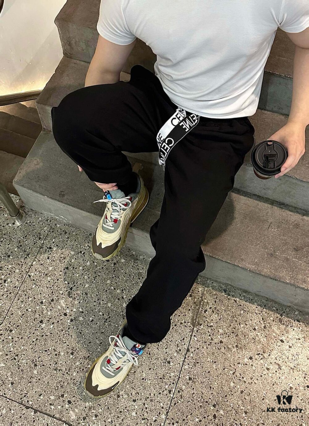 CELINE Klein Blue Letter Logo Sporty Casual Pants