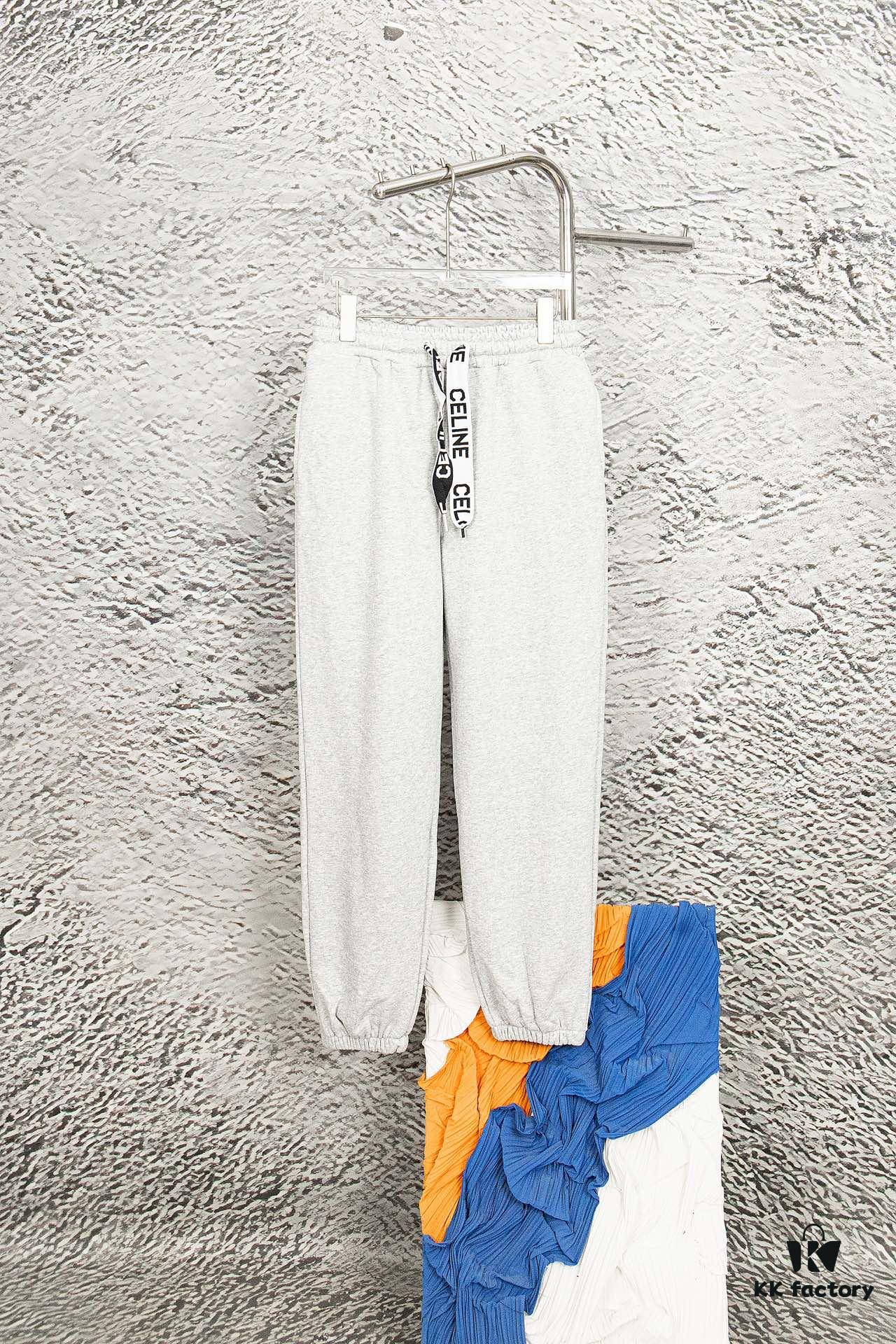 6931a19dccd8ab3d7af95a40 CELINE Klein Blue Letter Logo Sporty Casual Pants Y056