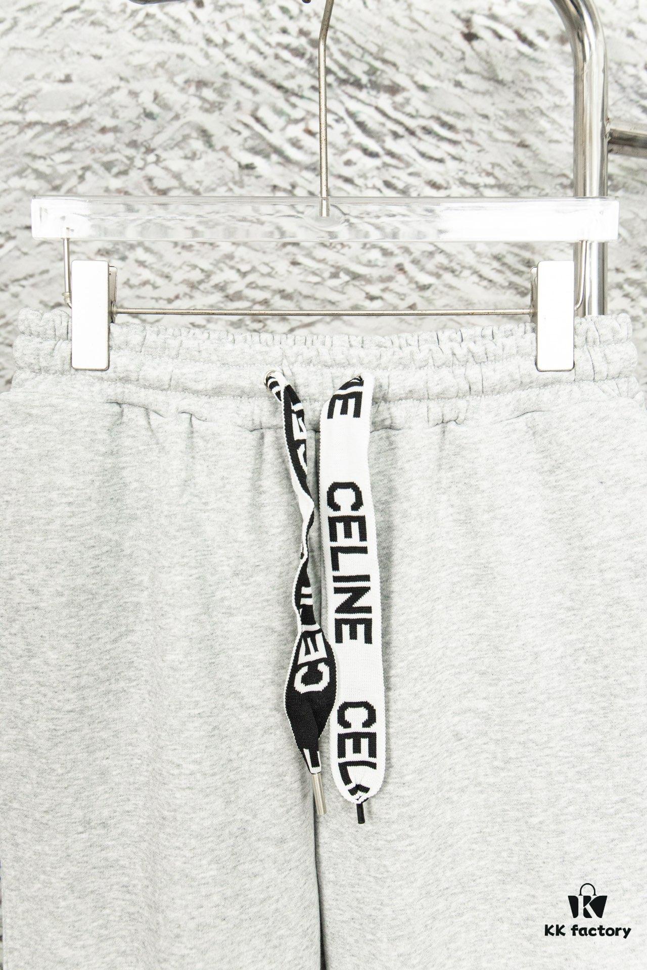 6931a19dccd8ab3d7af95a42 CELINE Klein Blue Letter Logo Sporty Casual Pants Y056