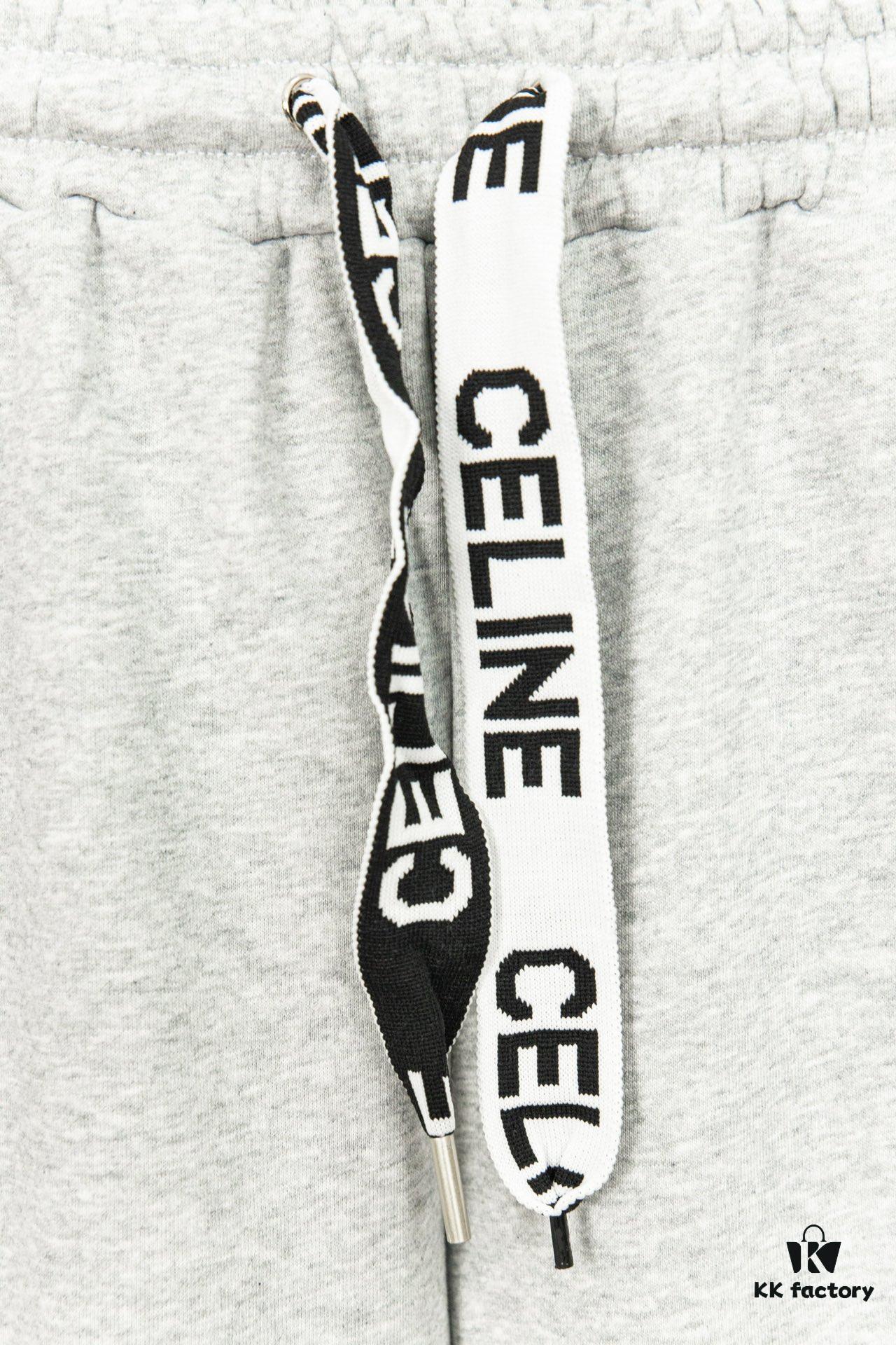6931a19dccd8ab3d7af95a43 CELINE Klein Blue Letter Logo Sporty Casual Pants Y056