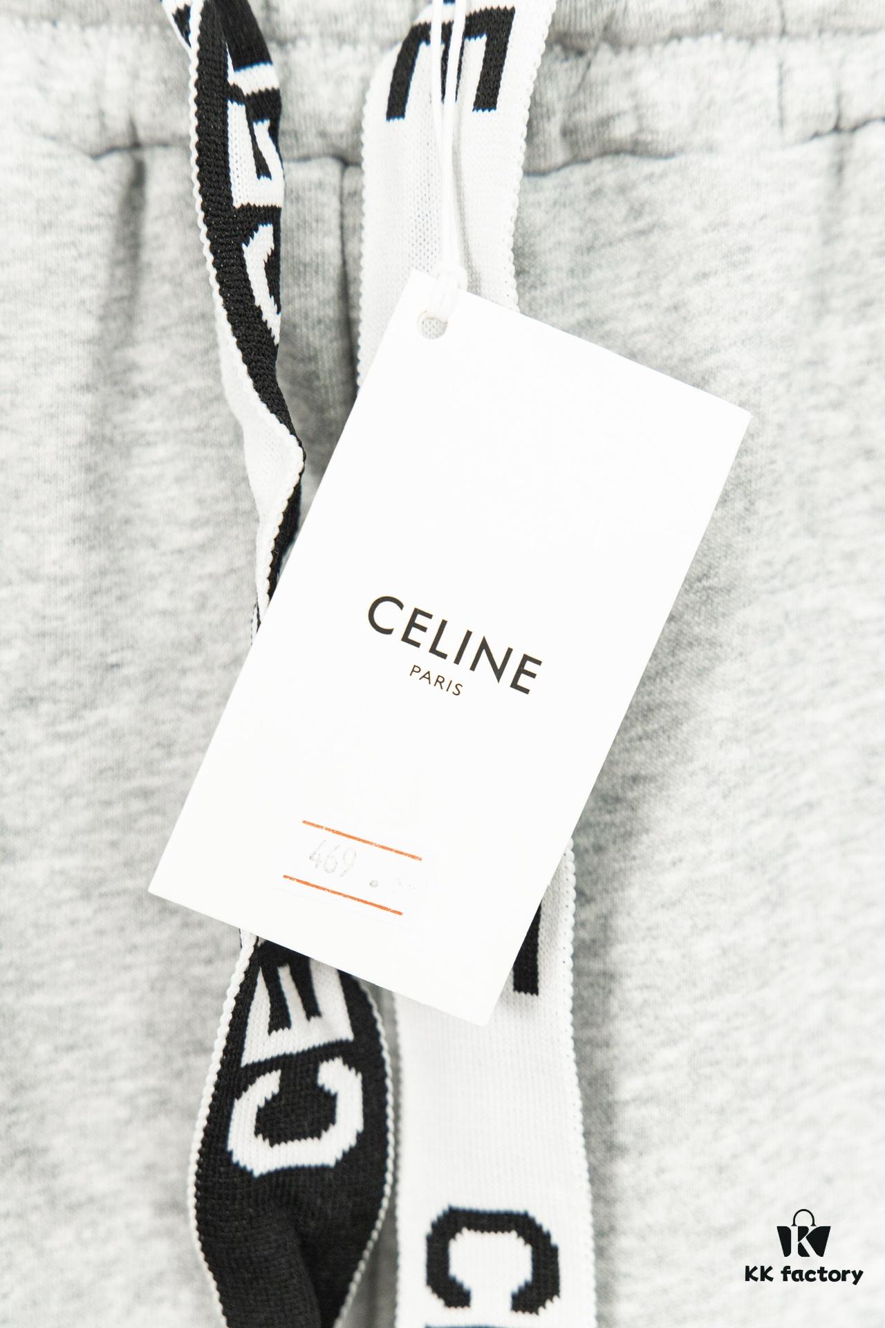 6931a19dccd8ab3d7af95a46 CELINE Klein Blue Letter Logo Sporty Casual Pants Y056