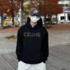6931a1a0ccd8ab3d7af95a79 Celine 23SS Rhinestone Letter Embellished Hoodie Unisex High-End Version