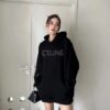 6931a1a0ccd8ab3d7af95a7a Celine 23SS Rhinestone Letter Embellished Hoodie Unisex High-End Version