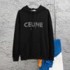 6931a1a0ccd8ab3d7af95a7b Celine 23SS Rhinestone Letter Embellished Hoodie Unisex High-End Version