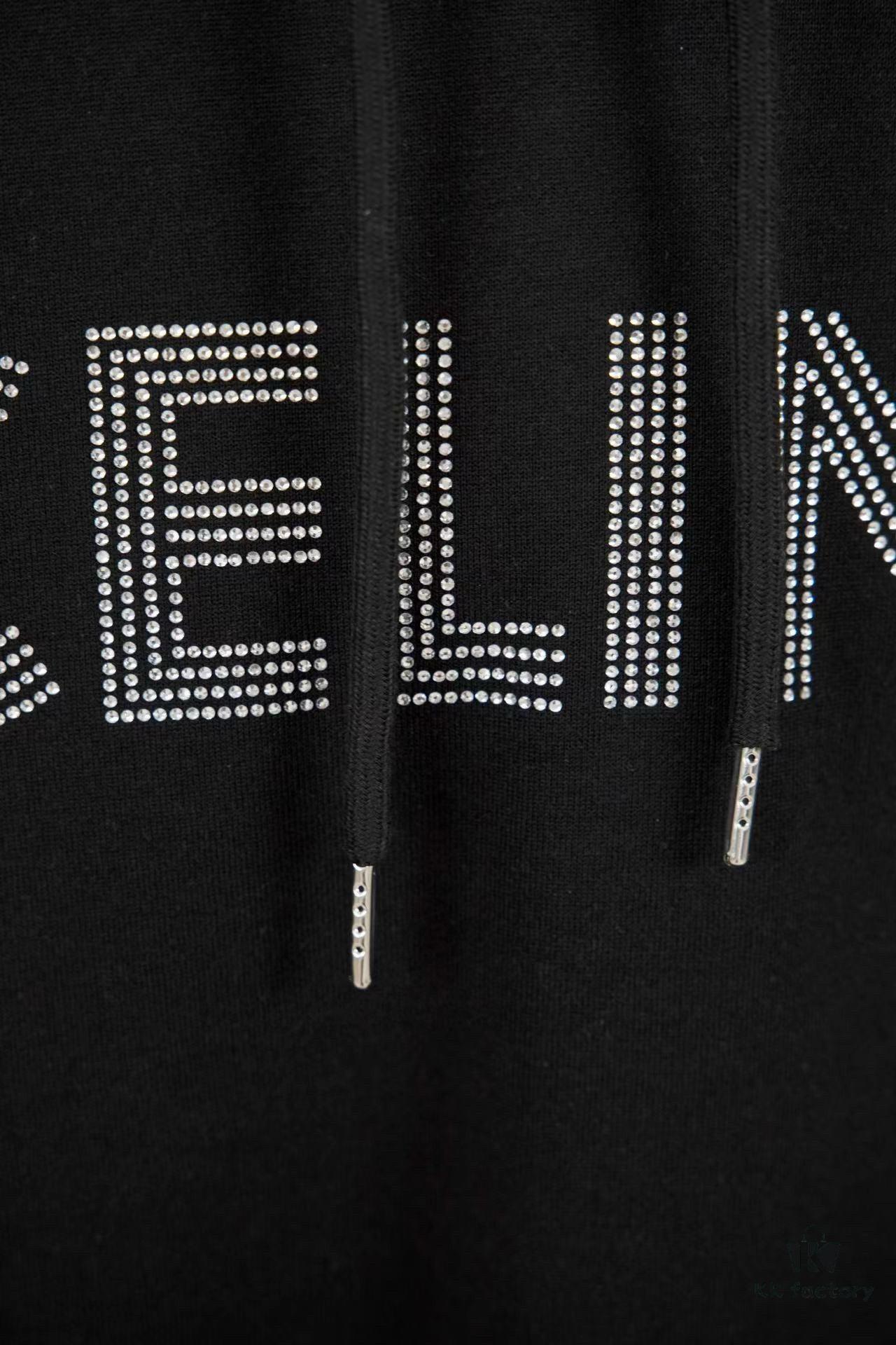6931a1a0ccd8ab3d7af95a7f Celine 23SS Rhinestone Letter Embellished Hoodie Unisex High-End Version