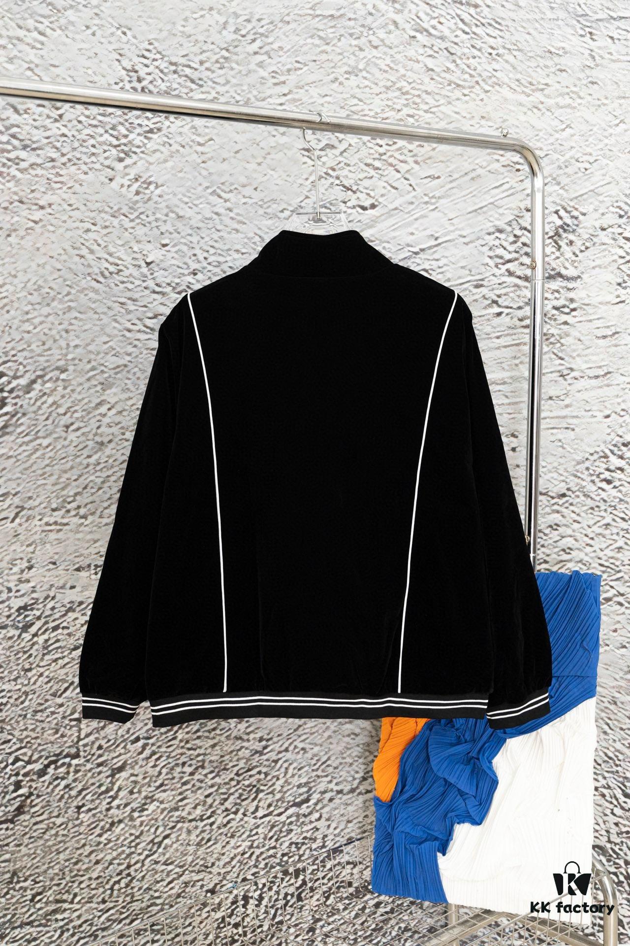 6931a1a1ccd8ab3d7af95a8e CELINE Y007 Black Velvet Jacket with Archival Motif, Spring/Autumn 2022 New Arrival