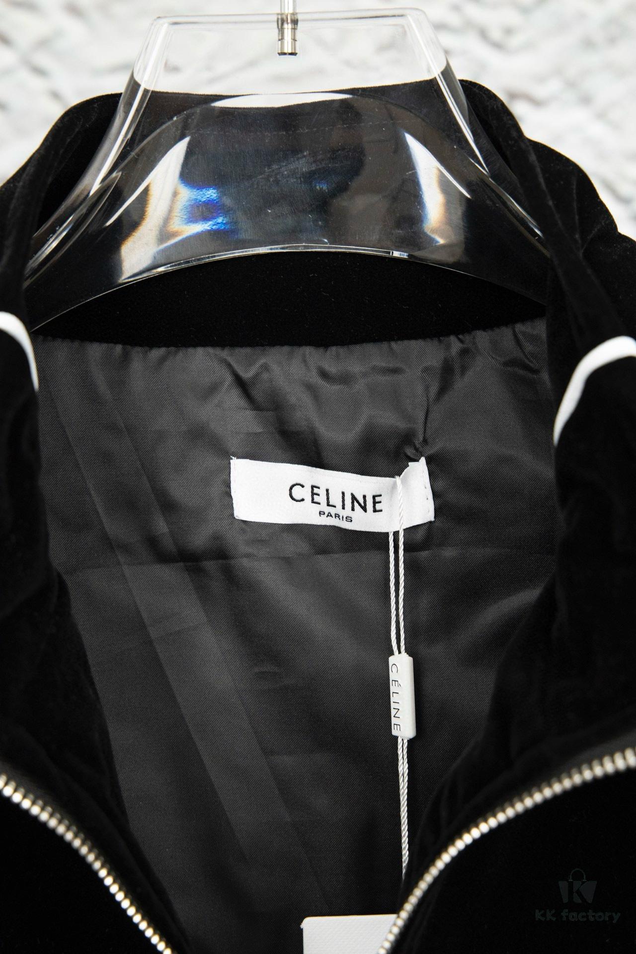 6931a1a1ccd8ab3d7af95a90 CELINE Y007 Black Velvet Jacket with Archival Motif, Spring/Autumn 2022 New Arrival