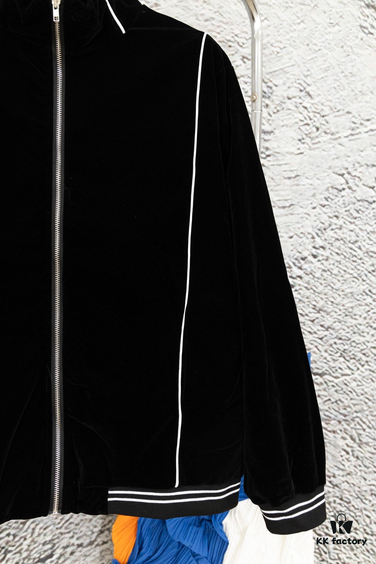 6931a1a1ccd8ab3d7af95a94 CELINE Y007 Black Velvet Jacket with Archival Motif, Spring/Autumn 2022 New Arrival