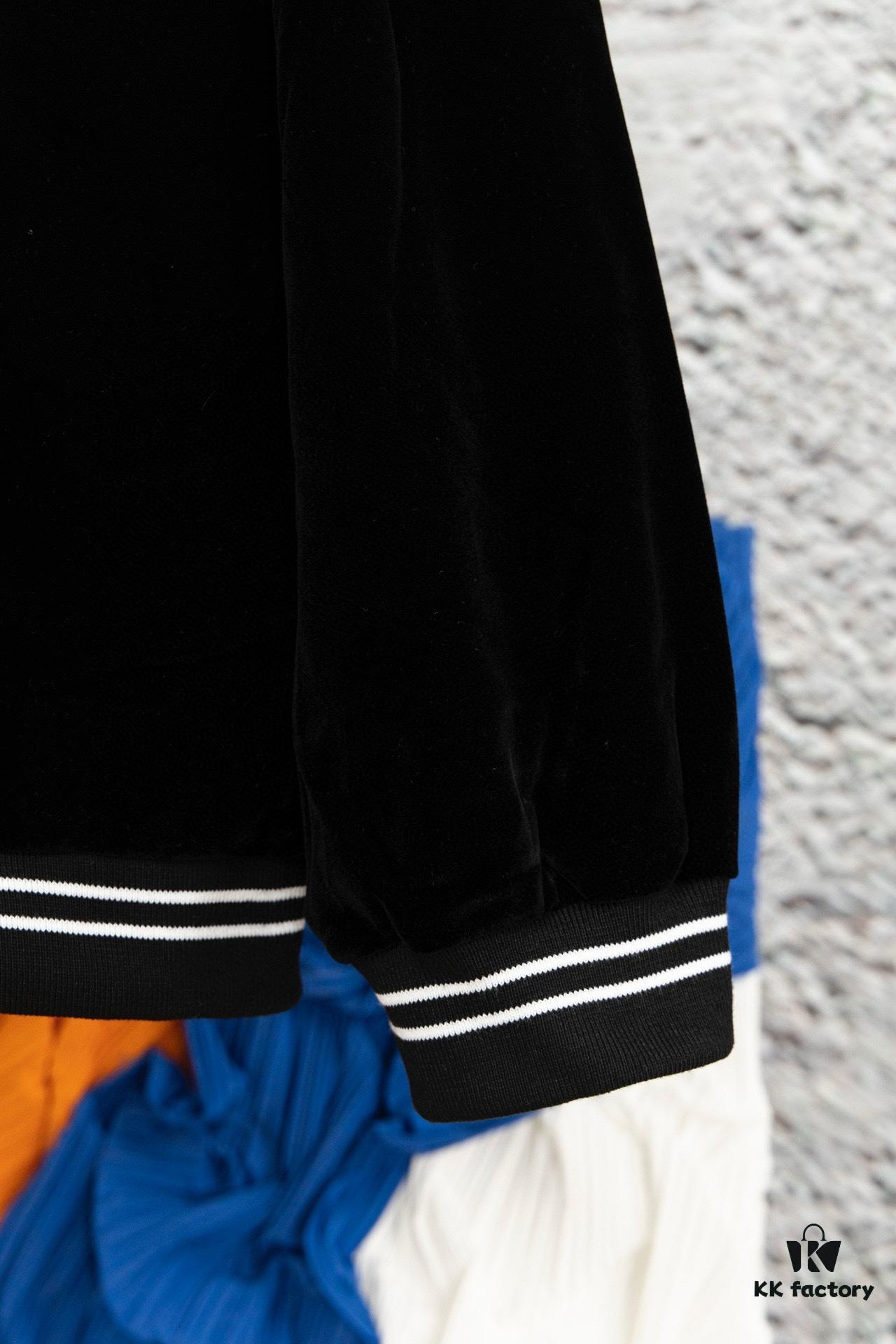 6931a1a1ccd8ab3d7af95a95 CELINE Y007 Black Velvet Jacket with Archival Motif, Spring/Autumn 2022 New Arrival