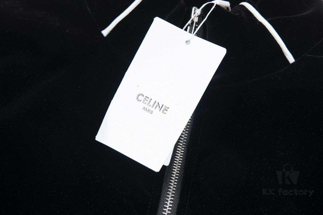 6931a1a2ccd8ab3d7af95a9e CELINE Y007 Black Velvet Jacket Spring and Autumn 2022 New Arrival