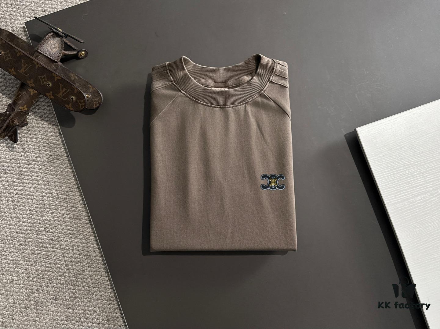 6931a1a4ccd8ab3d7af95ad1 High-Quality Celine 2025 Spring/Summer New Men's Tie-Dye Washed Short-Sleeve T-Shirt