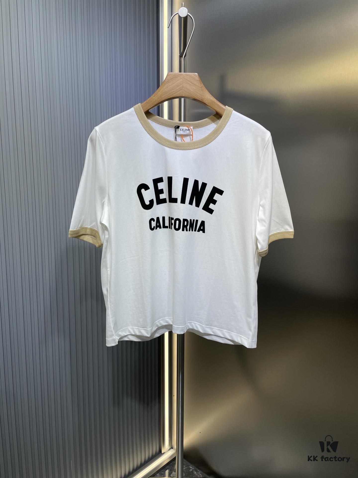 6931a1a7ccd8ab3d7af95b09 CEL2025 Spring New Arrival Round Neck Short Sleeve Printed Tee, Custom YB Twill 100% Cotton Fabric, Breathable and Comfortable with Rich Texture, Flocked Print Design, Slimming Visual Effect, Contrast Binding on Collar and Cuffs for a Playful Casual Look, Stylish as Both Outerwear and Innerwear