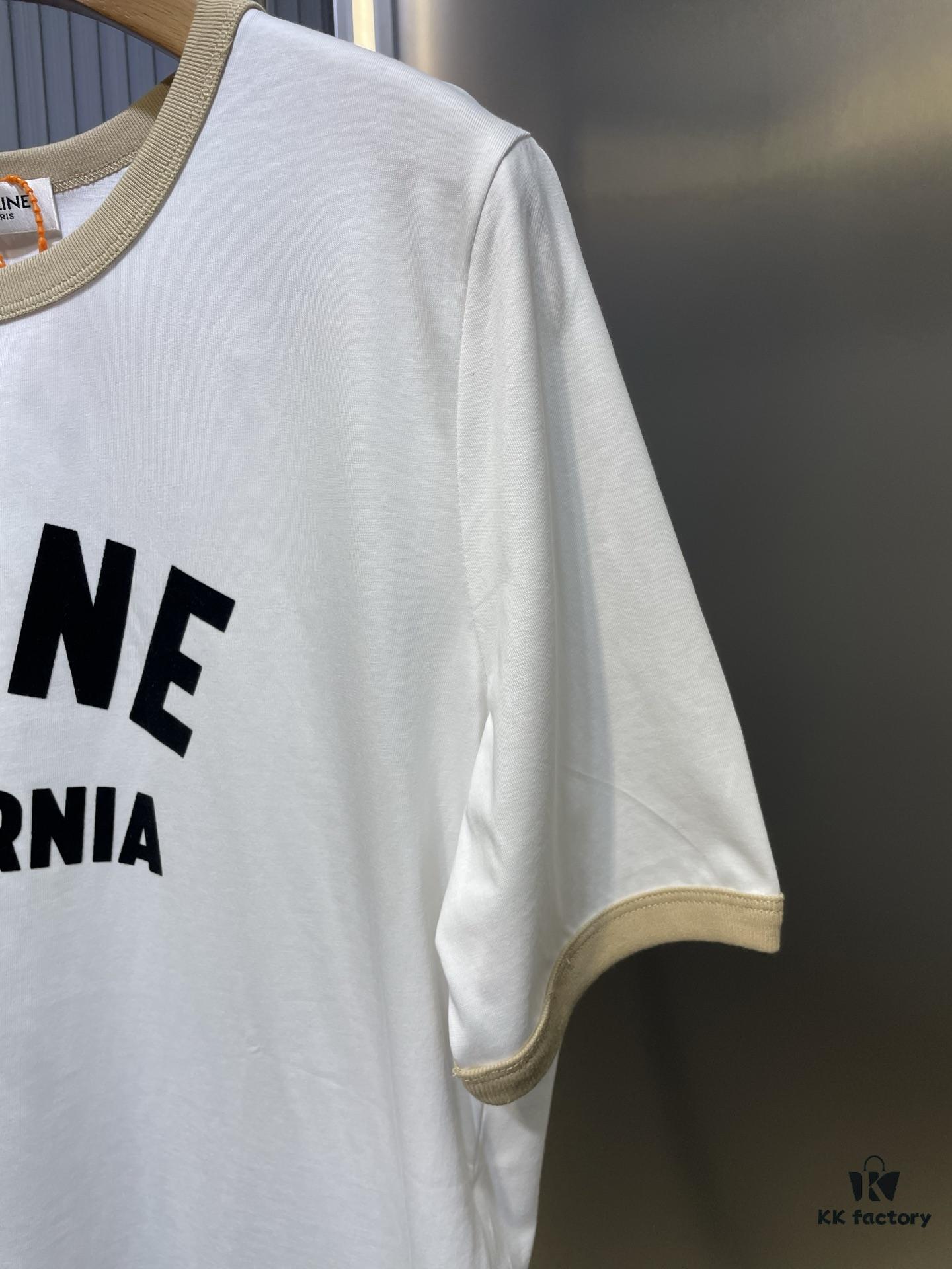 6931a1a7ccd8ab3d7af95b0c CEL2025 Spring New Arrival Round Neck Short Sleeve Printed Tee, Custom YB Twill 100% Cotton Fabric, Breathable and Comfortable with Rich Texture, Flocked Print Design, Slimming Visual Effect, Contrast Binding on Collar and Cuffs for a Playful Casual Look, Stylish as Both Outerwear and Innerwear