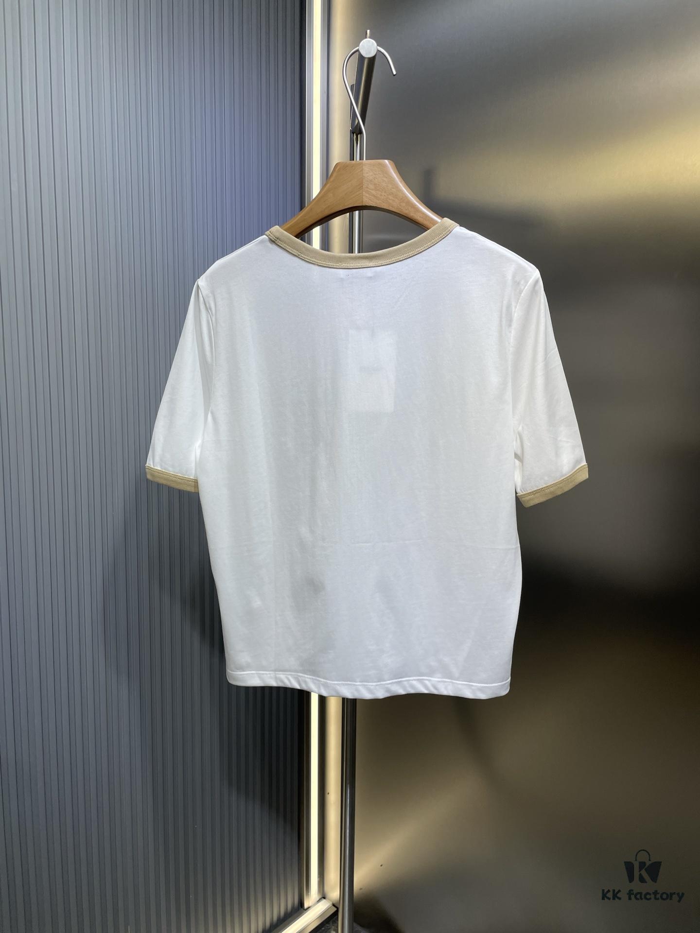 6931a1a7ccd8ab3d7af95b0d CEL2025 Spring New Arrival Round Neck Short Sleeve Printed Tee, Custom YB Twill 100% Cotton Fabric, Breathable and Comfortable with Rich Texture, Flocked Print Design, Slimming Visual Effect, Contrast Binding on Collar and Cuffs for a Playful Casual Look, Stylish as Both Outerwear and Innerwear