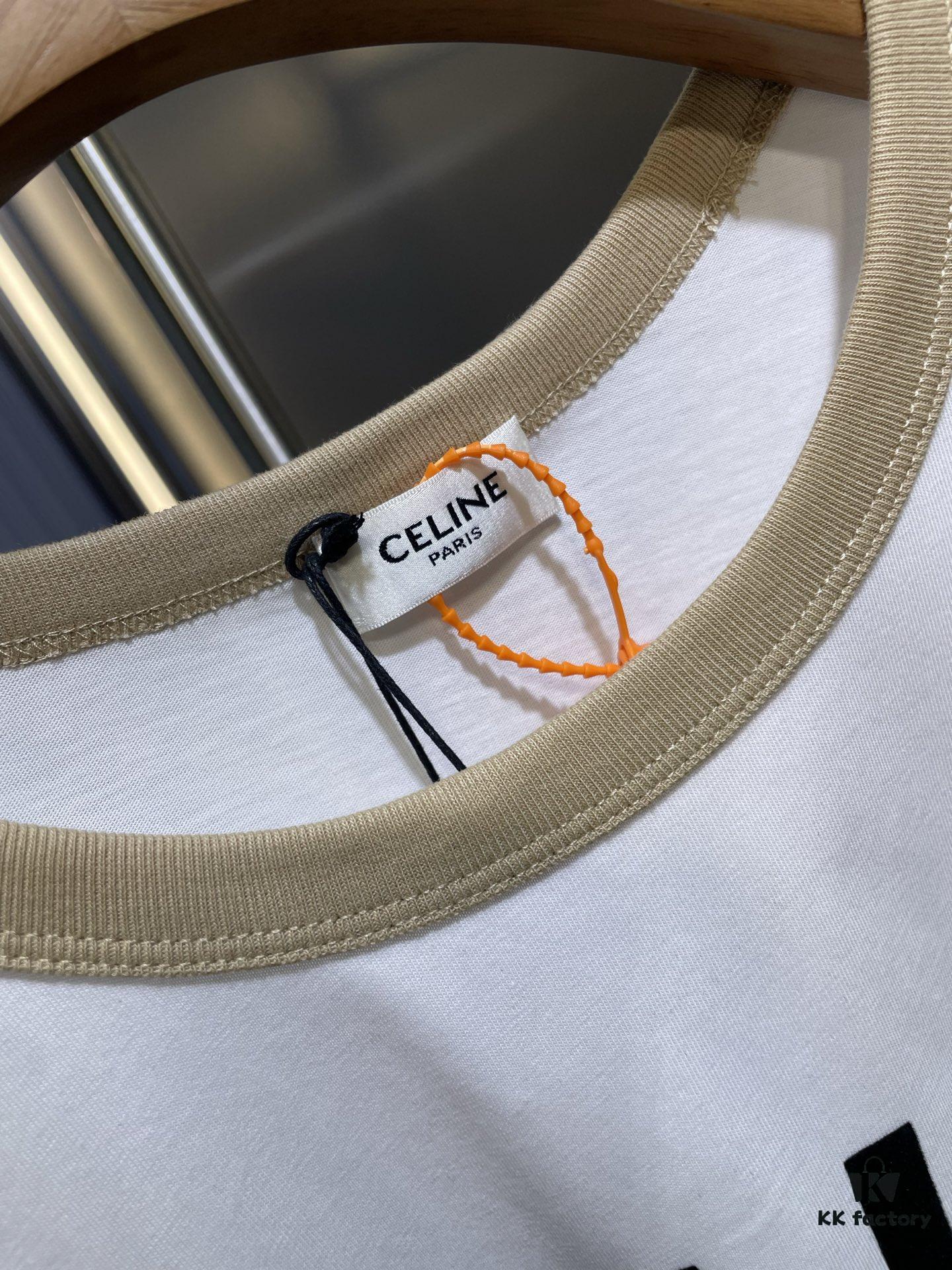 6931a1a7ccd8ab3d7af95b10 CEL2025 Spring New Arrival Round Neck Short Sleeve Printed Tee, Custom YB Twill 100% Cotton Fabric, Breathable and Comfortable with Rich Texture, Flocked Print Design, Slimming Visual Effect, Contrast Binding on Collar and Cuffs for a Playful Casual Look, Stylish as Both Outerwear and Innerwear