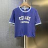 6931a1a7ccd8ab3d7af95b12 CEL2025 Spring Collection New Arrival Round Neck Short Sleeve Printed Tee, Custom YB Twill 100% Cotton Fabric, Breathable and Comfortable with Premium Texture, Flocked Print Design, Slimming Silhouette, Contrast Binding on Collar and Cuffs for a Playful Casual Look