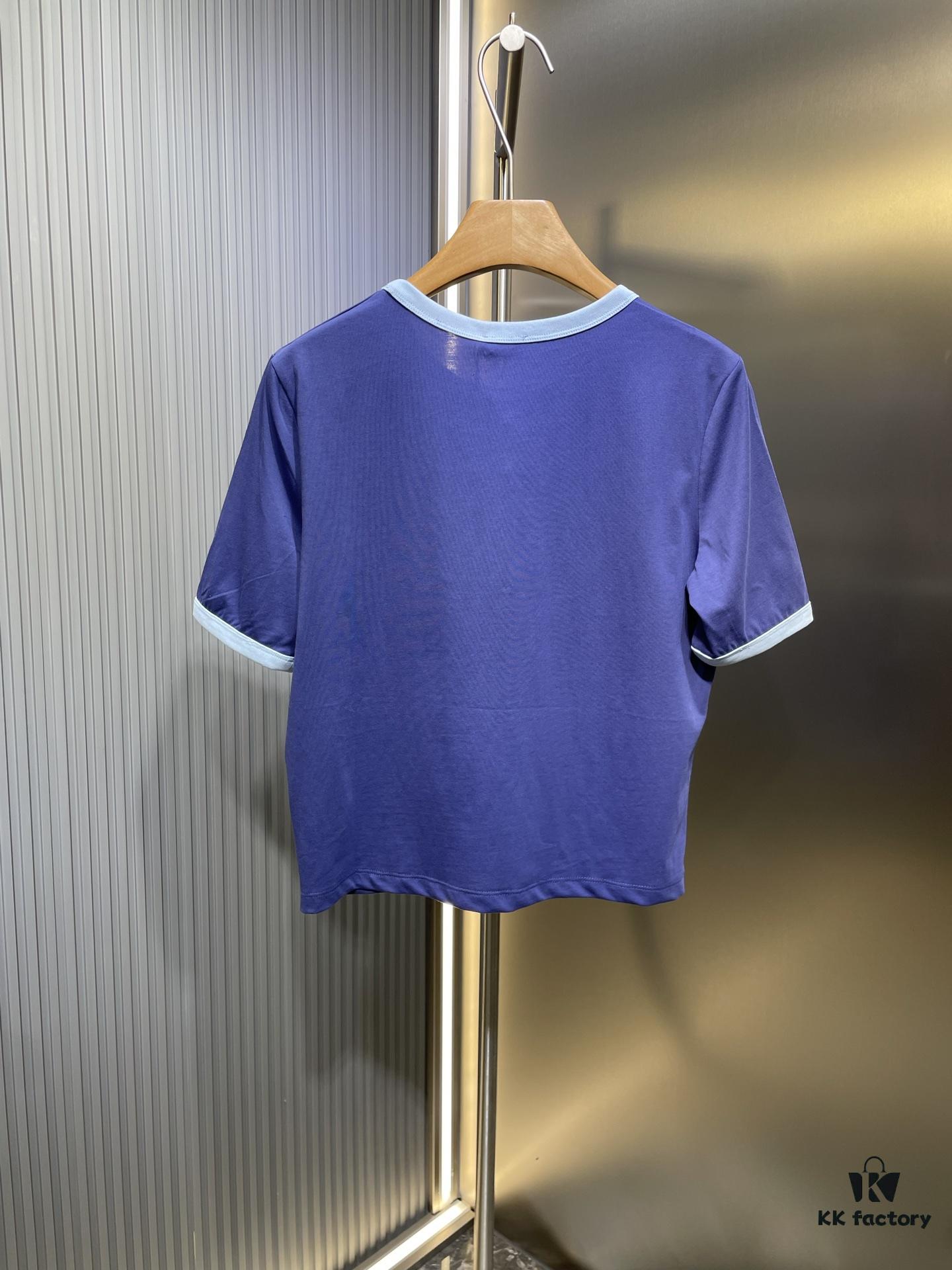 6931a1a8ccd8ab3d7af95b16 CEL2025 Spring Collection New Arrival Round Neck Short Sleeve Printed Tee, Custom YB Twill 100% Cotton Fabric, Breathable and Comfortable with Premium Texture, Flocked Print Design, Slimming Silhouette, Contrast Binding on Collar and Cuffs for a Playful Casual Look