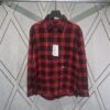 Celine 24SS Autumn New Checkered Shirt with Logo Embroidery, Unisex