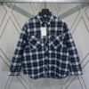 Celine 24sd Autumn-Winter Bestseller Arc de Triomphe Single-Breasted Green Plaid Tweed Coat Shirt, High-End Version