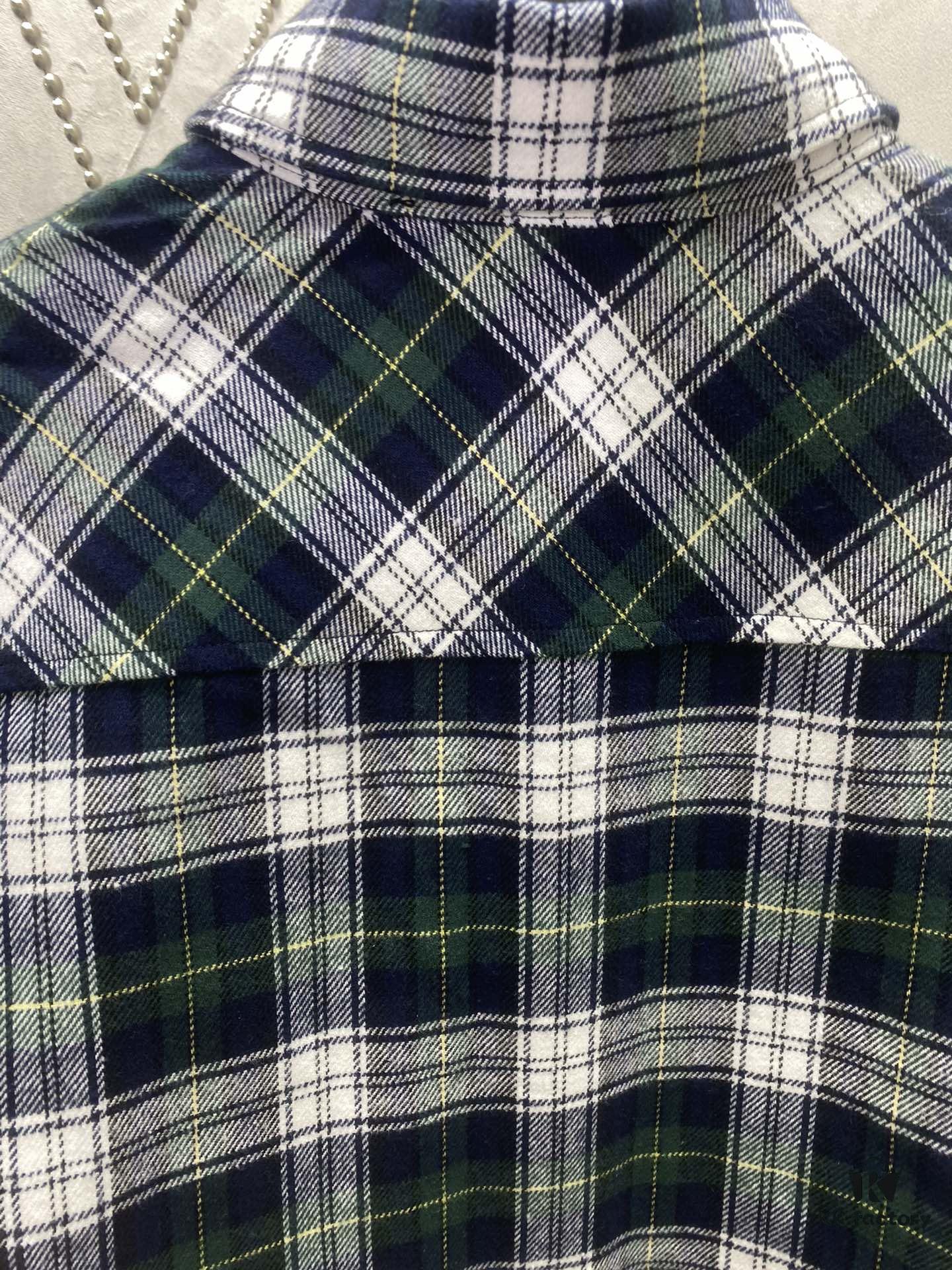 Celine 24sd Autumn-Winter Bestseller Arc de Triomphe Single-Breasted Green Plaid Tweed Coat Shirt, High-End Version
