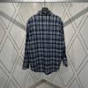 Celine 25SS New Checkered Collar Loose Long-Sleeve Shirt Navy Blue