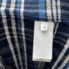 Celine 25SS New Checkered Collar Loose Long-Sleeve Shirt Navy Blue