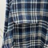 Celine 25SS New Checkered Collar Loose Long-Sleeve Shirt Navy Blue
