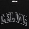 Celine Embroidered Letter Round Neck Wool Sweater