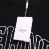 Celine Embroidered Letter Round Neck Wool Sweater
