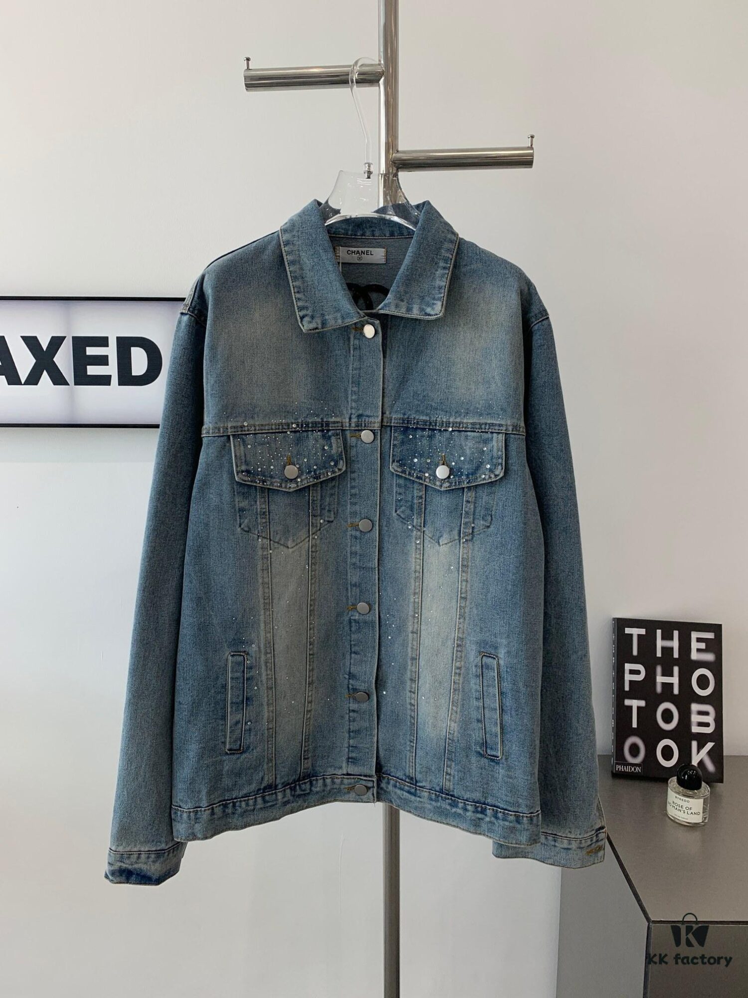 6931a1afccd8ab3d7af95b9c New CHANEL-Inspired FW Star-Studded Rhinestone Embroidered Distressed Denim Jacket for Men and Women