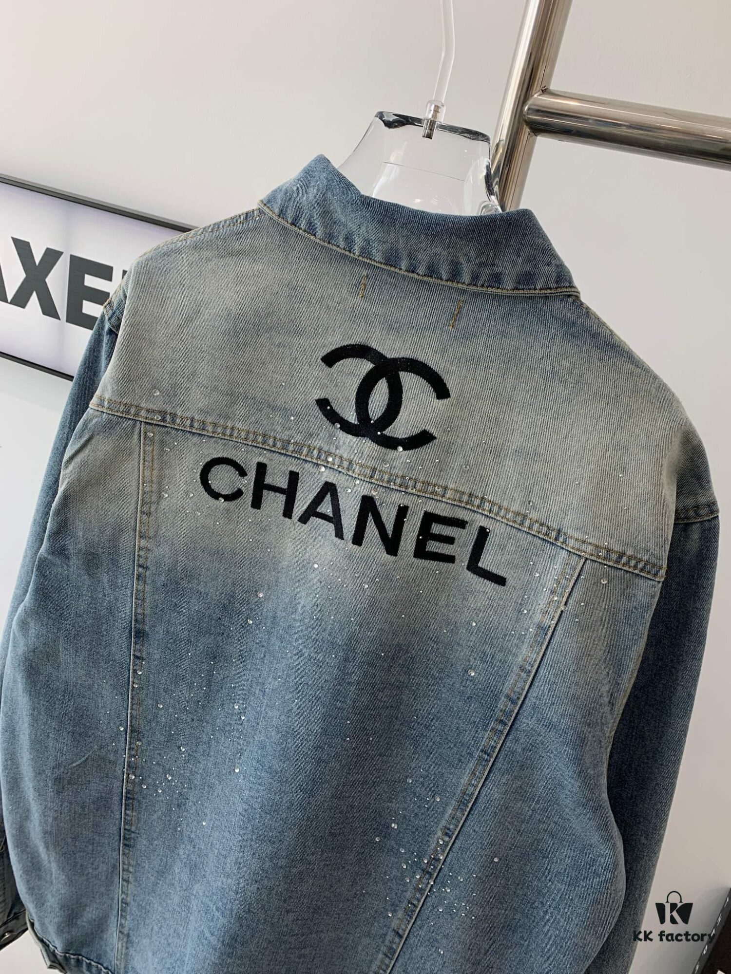 6931a1afccd8ab3d7af95b9e New CHANEL-Inspired FW Star-Studded Rhinestone Embroidered Distressed Denim Jacket for Men and Women