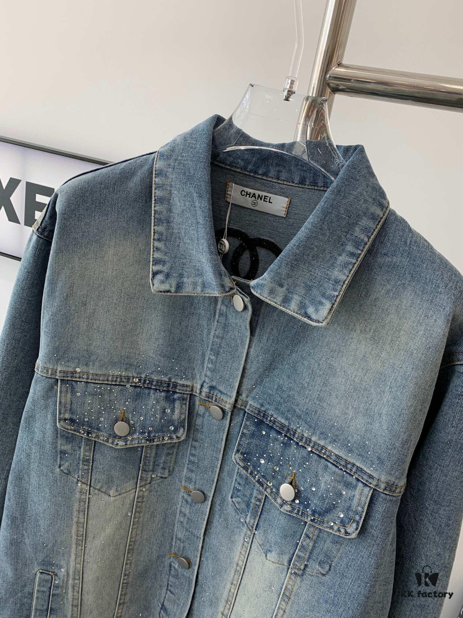 6931a1afccd8ab3d7af95b9f New CHANEL-Inspired FW Star-Studded Rhinestone Embroidered Distressed Denim Jacket for Men and Women