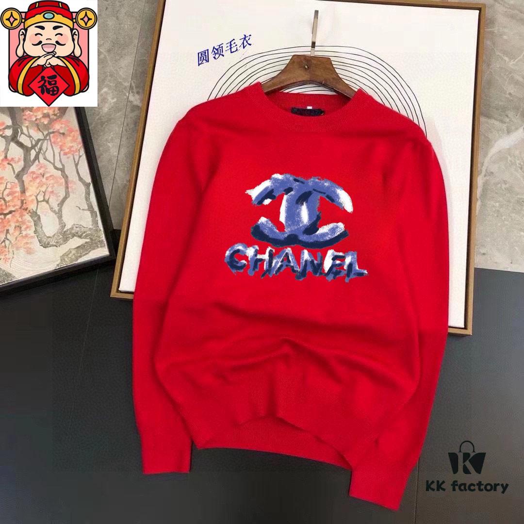 CHANEL Fall/Winter Classic Round-Neck Pullover Wool Sweater, 2025 Newest Release, Perfect Proportion, Slim-Fit Soft Cashmere-Like Wool Blend