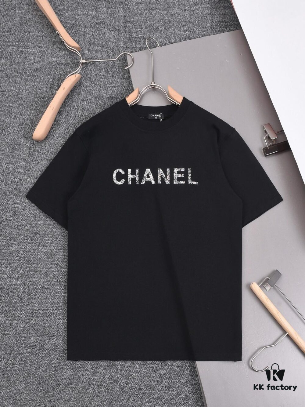 6931a1b5ccd8ab3d7af95c14 New Arrival 25S Chanel Camellia Letter T-Shirt, Premium Cotton Washed Fabric, Unisex Loose Fit Fashion Style