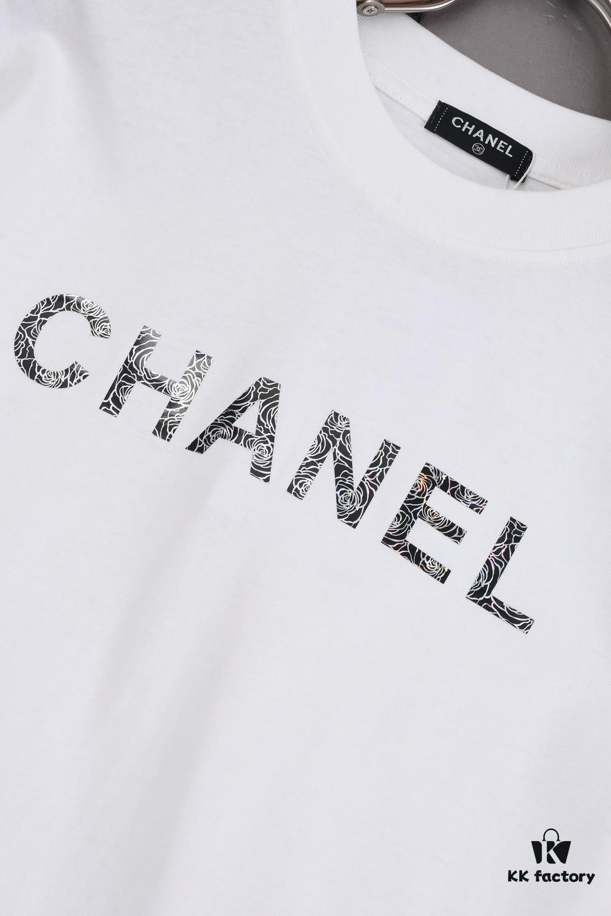 6931a1b6ccd8ab3d7af95c21 New Arrival 25S Chanel Camellia Letter T-Shirt, Washed Cotton Fabric, Unisex Loose Fit