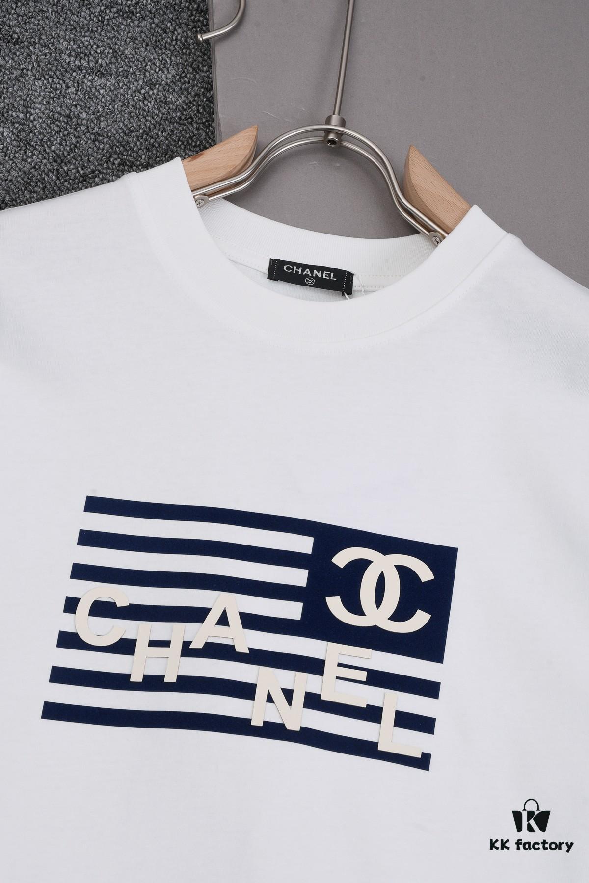 6931a1b6ccd8ab3d7af95c27 New Arrival 25S Chanel Flocked Pressure Gel T-Shirt, Pre-washed Cotton Fabric, Soft and Skin-friendly, Unisex Loose Fit