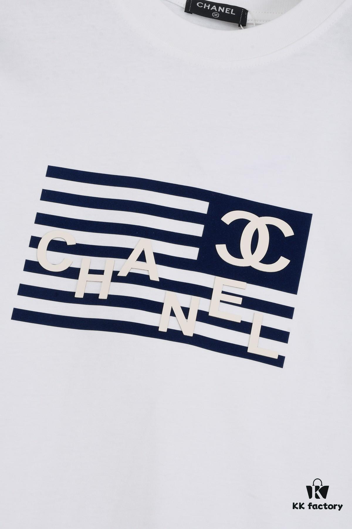 6931a1b6ccd8ab3d7af95c29 New Arrival 25S Chanel Flocked Pressure Gel T-Shirt, Pre-washed Cotton Fabric, Soft and Skin-friendly, Unisex Loose Fit