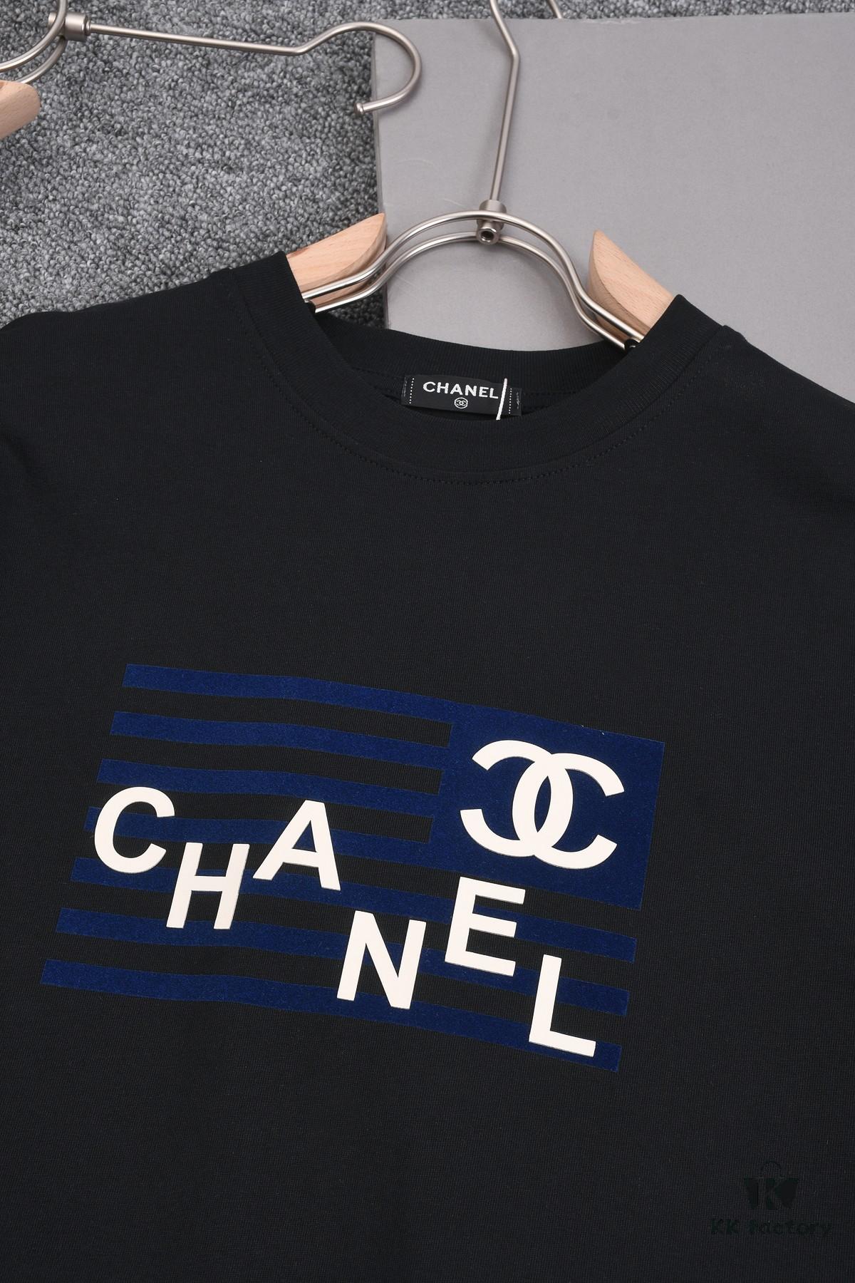 6931a1b7ccd8ab3d7af95c30 New Arrival 25S Chanel Flocked Pressure Gel T-Shirt, Pre-washed Cotton Fabric, Unisex Loose Fit, Soft and Skin-friendly