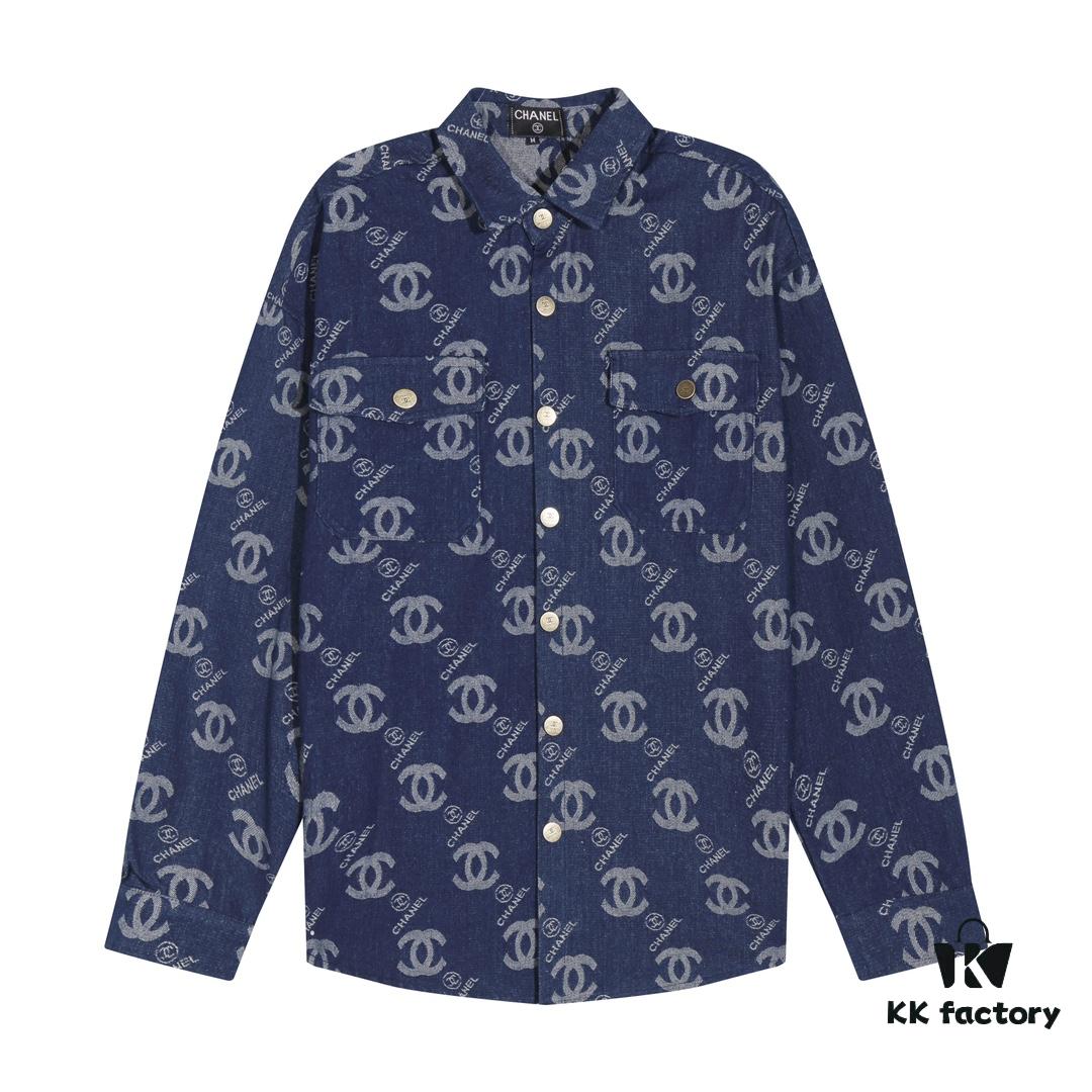 6931a1b7ccd8ab3d7af95c38 Chanel Spring/Summer 2024 New Denim Jacket with Heavy Embellished Raw Edges and Padded Shoulders, Preppy Style Casual Jacket