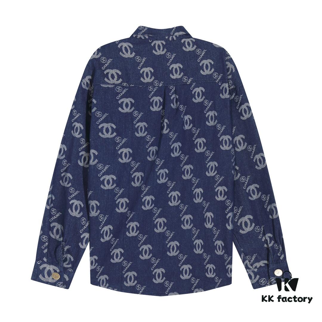6931a1b7ccd8ab3d7af95c39 Chanel Spring/Summer 2024 New Denim Jacket with Heavy Embellished Raw Edges and Padded Shoulders, Preppy Style Casual Jacket