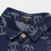 6931a1b7ccd8ab3d7af95c3a Chanel Spring/Summer 2024 New Denim Jacket with Heavy Embellished Raw Edges and Padded Shoulders, Preppy Style Casual Jacket