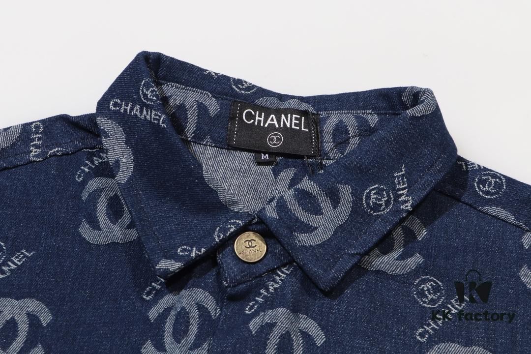 6931a1b7ccd8ab3d7af95c3a Chanel Spring/Summer 2024 New Denim Jacket with Heavy Embellished Raw Edges and Padded Shoulders, Preppy Style Casual Jacket