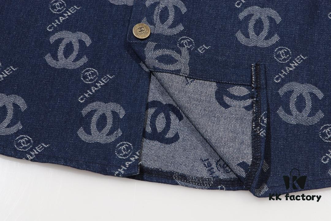6931a1b7ccd8ab3d7af95c3d Chanel Spring/Summer 2024 New Denim Jacket with Heavy Embellished Raw Edges and Padded Shoulders, Preppy Style Casual Jacket