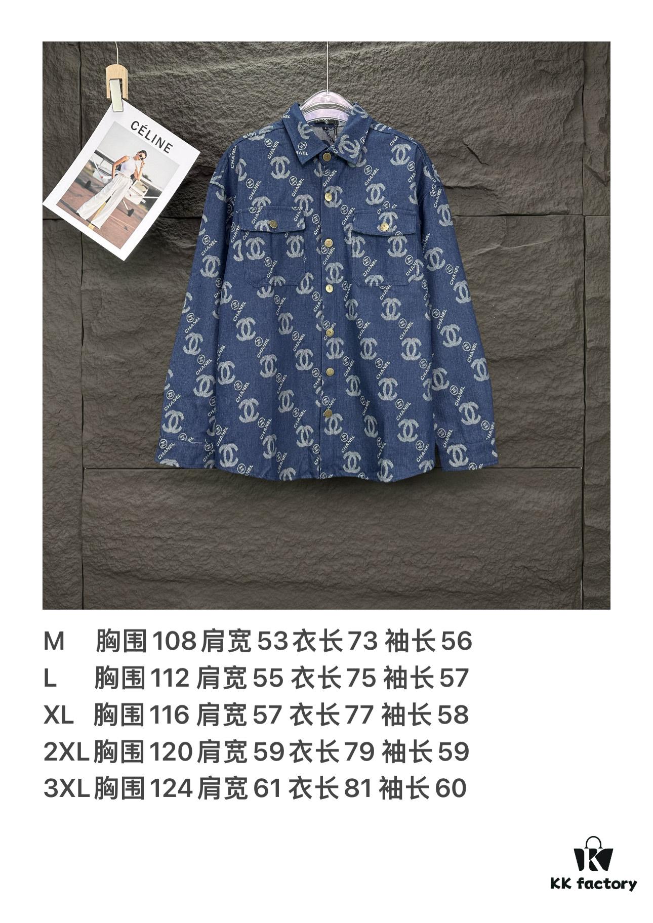 6931a1bfccd8ab3d7af95cd3 Chanel 2025 New Arrival All-Over Logo Washed Denim Jacket for Couples